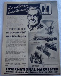 1949 INTERNATIONAL HARVESTER McCORMICK DISC HARROW PLOW MOWER TRACTOR 