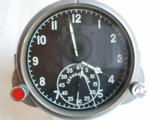 Vtg Soviet Aircraft Clock Chronograph Military USSR copy Jaeger 1950