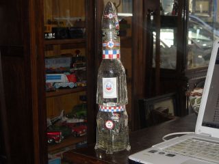 GREEK OLD RARE COLLECTIBLE GLASS BOTTLE ROCKET ROSE WINE BY ATH 