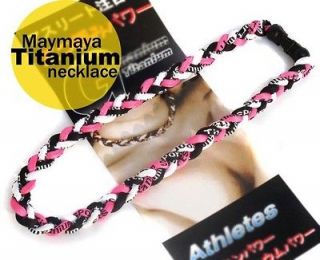 New Ionic Titanium Baseball Sports Tornado Necklace Pink White Black