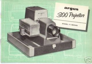 ARGUS 300 Model III Series Slide Projector Instruction Manual on DVD