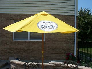 RARE HTF NEW Patio Market Umbrella MILLER DRAFT 64 MGD 64 Wood and 