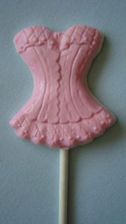 Chocolate Pink Corset Lollipop Bachlorette Birthday Party Favors Candy 