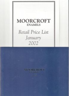 MOORCROFT ENAMELS CATALOGUE   2002, WITH PRICE LIST