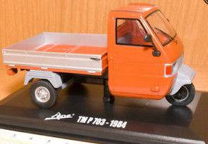 Piaggio Ape 3 wheel Car TM P 703 Orange Pickup 1984