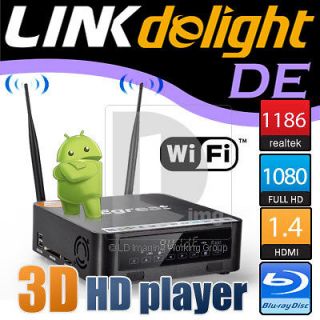   3D Full HD 1080p HDMI 1.4 Blu Ray ISO Media Player Realtek 1186 WIFI