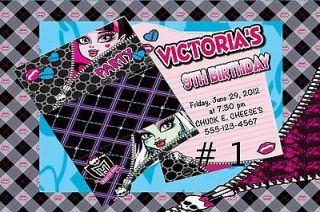MONSTER HIGH BIRTHDAY PARTY INVITATIONS FAVORS THANK YOU CARDS