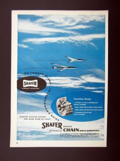 Chain Belt Co Shafer Aircraft Bearings ConCaVex Design 1955 Ad 