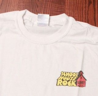 School House Rock Musical Play Theatre White Damaged T Shirt Small