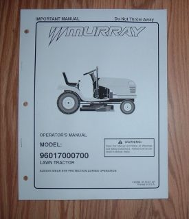 MURRAY 96017000700 LAWN TRACTOR OWNERS MANUAL