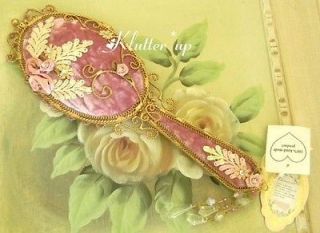 Victorian Vintage Chic Shabby Style VANITY HAND MIRROR PINK/ROSE 