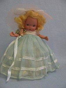   87 1940 Blue Organdy BRIDESMAID Vintage MS Short Arm Pudgy Bisque Doll