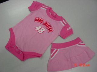 NWT Infant Girls Jimmie Johnson 2 Piece set Nascar Pink # 48 Race