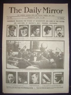   SINKS DISASTER REPRINTED DAILY MIRROR APRIL 17 1912 NEWSPAPER 4 1912