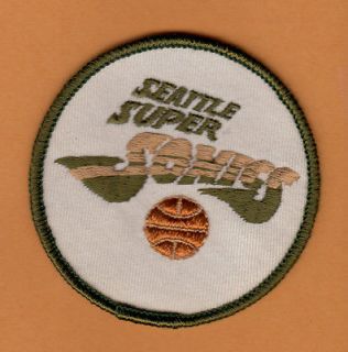 VINTAGE 1970s OLD NBA SEATTLE SUPER SONICS 3 inch LOGO PATCH Unsold 