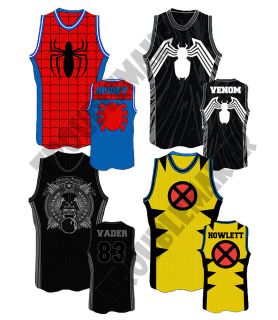   Basketball Jerseys Spiderman Wolverine Venom Darth Vader NBA Avengers