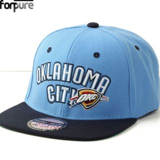 NWT NBA Oklahoma City Thunder Black Blue Snapback Hats Caps Wool 