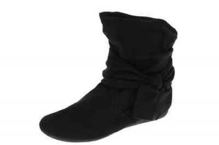 Rampage NEW Beckett Black Faux Suede Side Bow Tie Ankle Boots Shoes 7 
