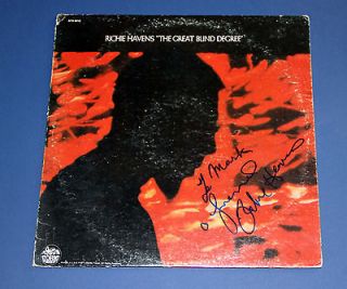 RICHIE HAVENS Autograph Signed The Great Blind Degree Album WOODSTOCK 