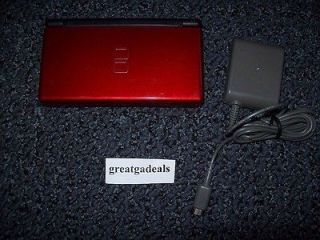 Nintendo DS Lite Crimson Red & Black Console Handheld Game System 