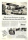 1947 Stinson airplane delivering newspapers Ad