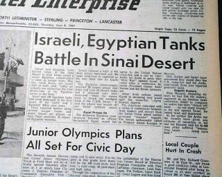   Abu Ageila SIX DAY WAR Arab Israeli Conflict TANKS Jews 1967 Newspaper