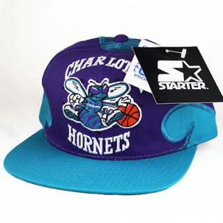 Starter Charlotte Hornets Snapback Hat Vintage Flame Game Big Logo NEW