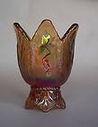 Fenton Tulip candle holder hand painted leaves & berry tea lite or 