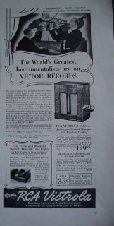 1939 RCA Victor Victrola U123 Radio Phonograph Ad