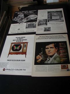 philco tv ads 1952 1966 vintage ad lot television