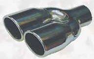 Brand New Black Chrome Dual Exhaust Tip Weld On 2 1/4 IN 3 1/2 X 3 