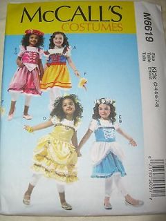 McCalls Pattern 6619 Girls Apron Costumes 3 8 Fairy Princess Heidi 