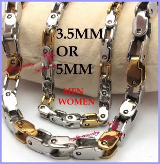   5mm / 5mm Stainless steel Necklace Gold Silver Bicycle link chain