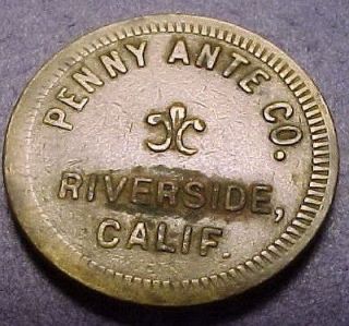 exo* Riverside CA Token Penny Ante Draw Poker Machine 1934 Model Nice 