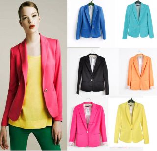 2012 NEW ONE buckle Slim Casual Suit Jacket Blazer 6 Colors ALL SIZES