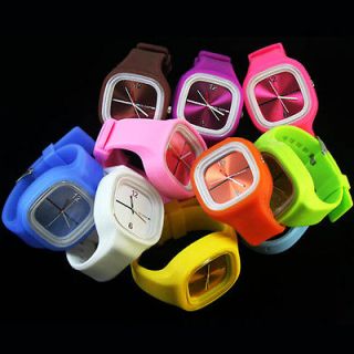 Fashion Design New 10PCS Unisex Jelly Candy Sports Wrist Watches, SAP