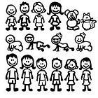 Stick Figure Family Vinyl Sticker Decal Wall or Window   4 to 24 