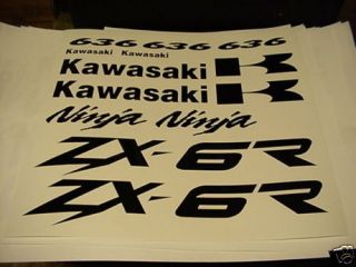 Kawasaki Ninja ZX6R 636 carbon fiber decal kit 2003 03