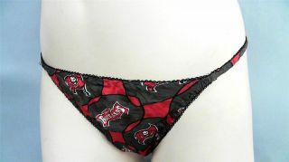 NFL Tampa Bay Buccaneers 3PK Misses M Silk String Bikini Panty Pewter 
