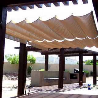   SHADE WAVE CANOPY COVER RETRACTABLE OUTDOOR PATIO AWNING   9.5 x 10