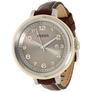 Fossil AM4304 Oversized Dial with Rosegold Accents and Thin Brown 