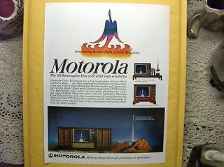   1966 Life Ad Print Motorola Tube Type Color Cabinet TV Americana Art