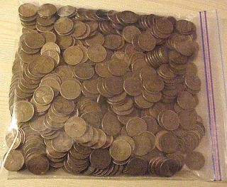 500 MIXED LINCOLN WHEATS BAG 1913 1919 PDS & 1920 29 PDS &1930 39 PDS