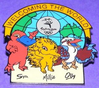 Sydney 2000 Olympic Collectible Pin   Millie, Syd & Olly Welcome the 