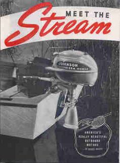 PAGE 1941 JOHNSON SEA HORSE STREAMLINERS OUTBOARD MOTOR AD
