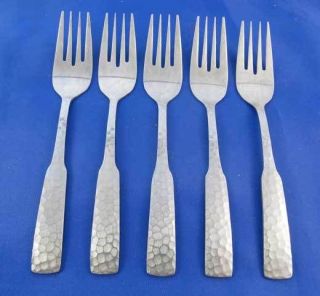 pcs Stanley Roberts PLYMOUTH COVE HAMMERED Stainless Salad Forks