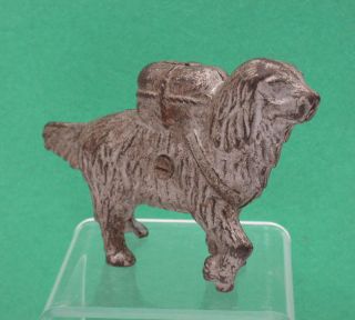CAST IRON COIN BANK ST. BERNARD WITH RESCUE PACK c1915