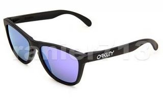 NEW Oakley Frogskins Sunglasses Matte Black/Violet Iridium