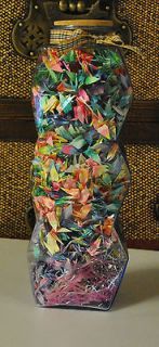 One thousand Mini Origami Paper Cranes Handmade Decoration Gift Glass 