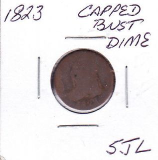 1823 Capped Bust Dime US Coins Silver 5JL